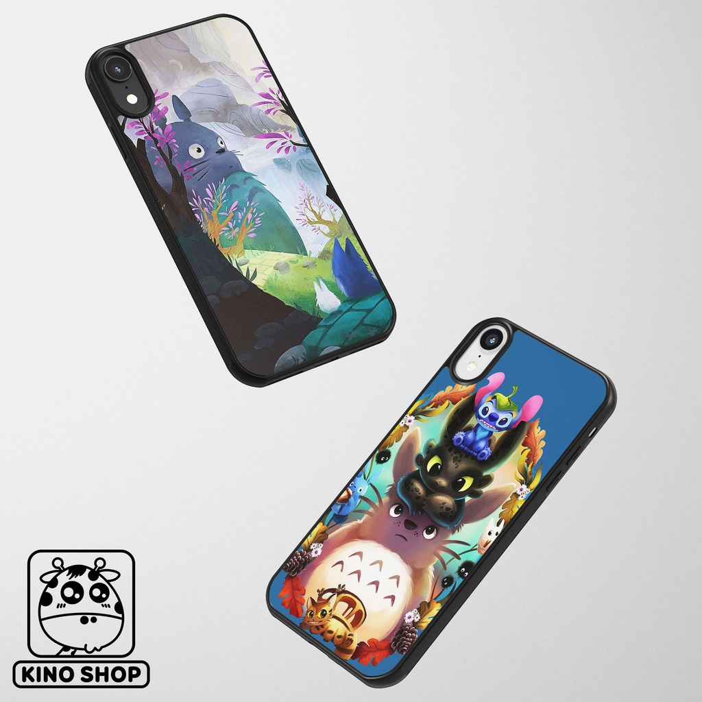 Ốp lưng iPhone KINOSHOP Totoro viền dẻo đen silicon TPU chống ố vàng , chống va đập [ KN77 ] 14Pro 14Promax XR 11