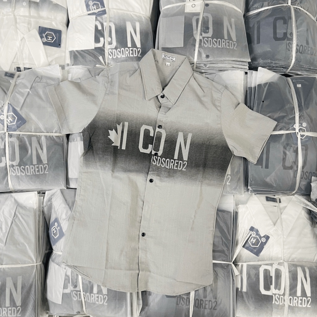 (HCM) ÁO SƠ MI TAY NGẮN LOGO ICCON ĐẲNG CẤP THỜI TRANG NAM LUXURY NAM TÍNH - CHẤT LƯỢNG CHO CÁC ANH EM KME FASHION