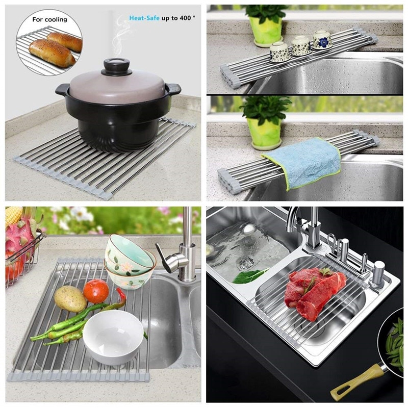 Giá phơi ráo chén đĩa đa năng bằng inox tiện dụng