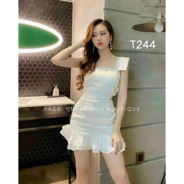 Đầm nữ 2 dây bản lớn đuôi cá ôm body T244