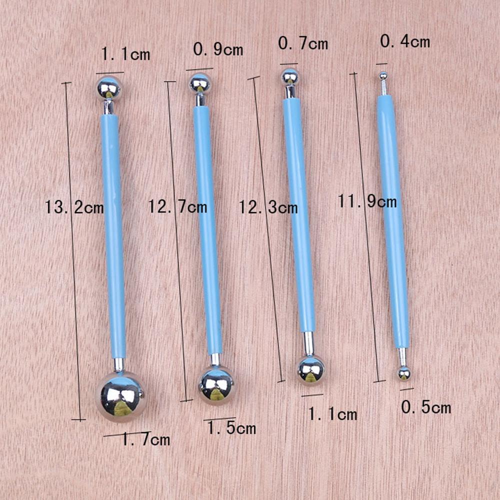 PATRICIA Set 4 Bút Tạo Hình Trang Trí Bánh / Đất Sét Bằng Thép Không Gỉ
