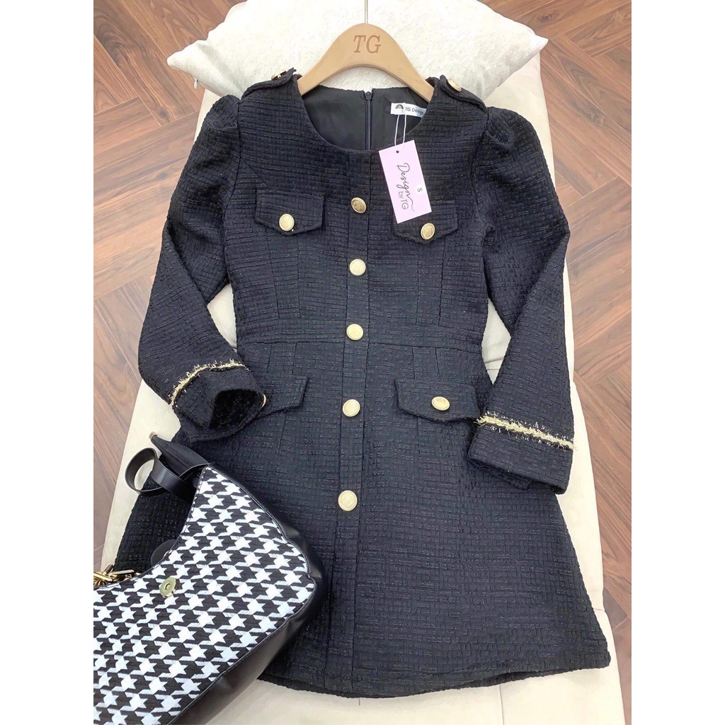 Váy dạ tweed trắng ,hàn quốc, đầm dạ nữ thiết kế cao cấp mềm mịn dễ mặc 2 lớp thấm hút mồ hôi cực tốt | cest clothing | BigBuy360 - bigbuy360.vn