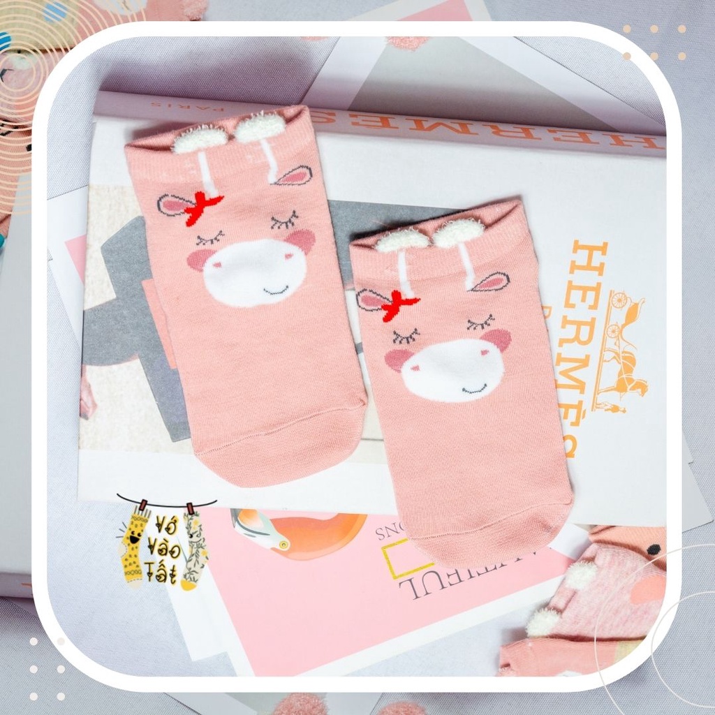 TẤT VỚ NỮ CỔ NGẮN THÚ CÓ TAI HỒNG