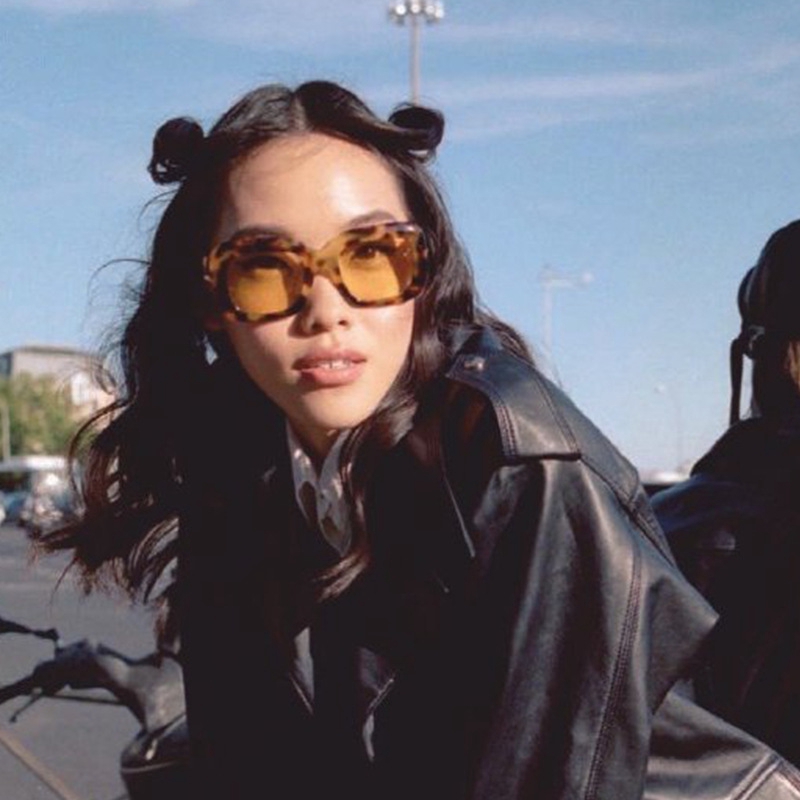 Kính Mát Gọng Vuông Chống Tia UV400 Phong Cách Hàn Quốc Cho Nữ