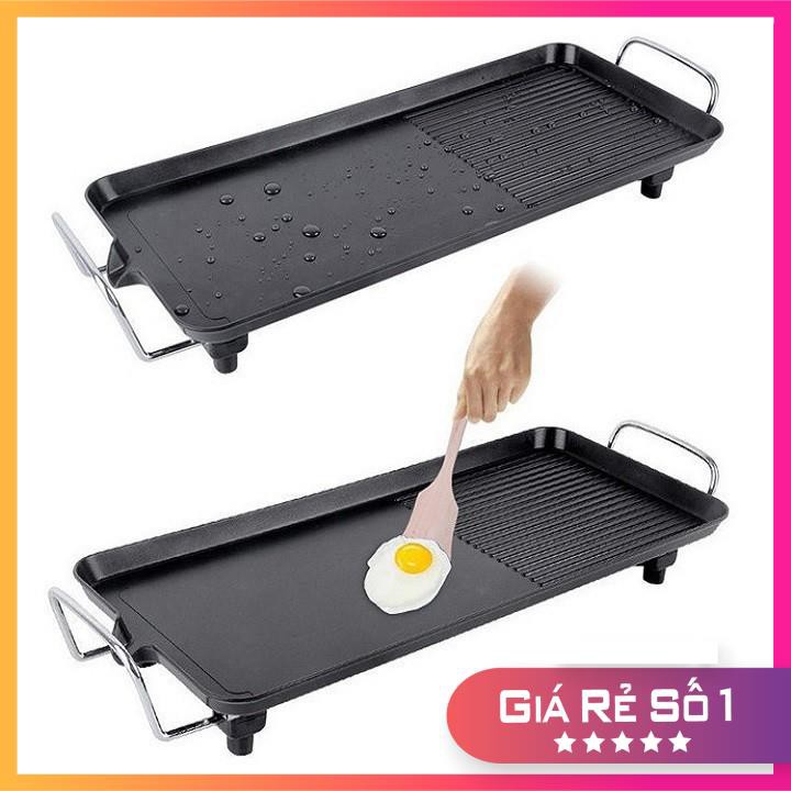 Bếp Nướng Điện Không Khói mặt chống dính cao cấp công suất 1350W, size 40 x 23 cm, phù hợp 4-5 người