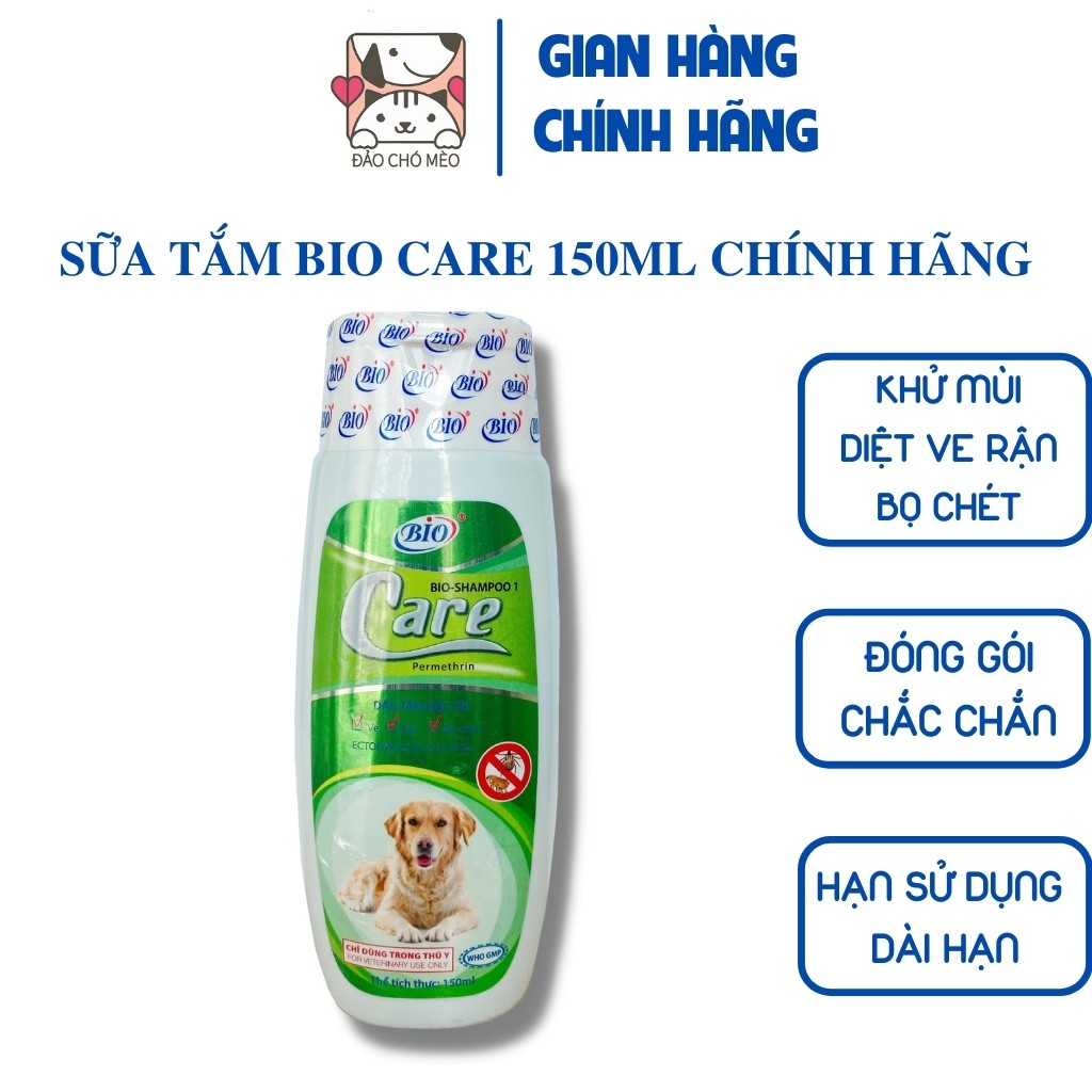 Sữa tắm Bio Care chó mèo diệt ve rận bọ chét cho chó mèo - Bio Care 150ml - Đảo Chó Mèo