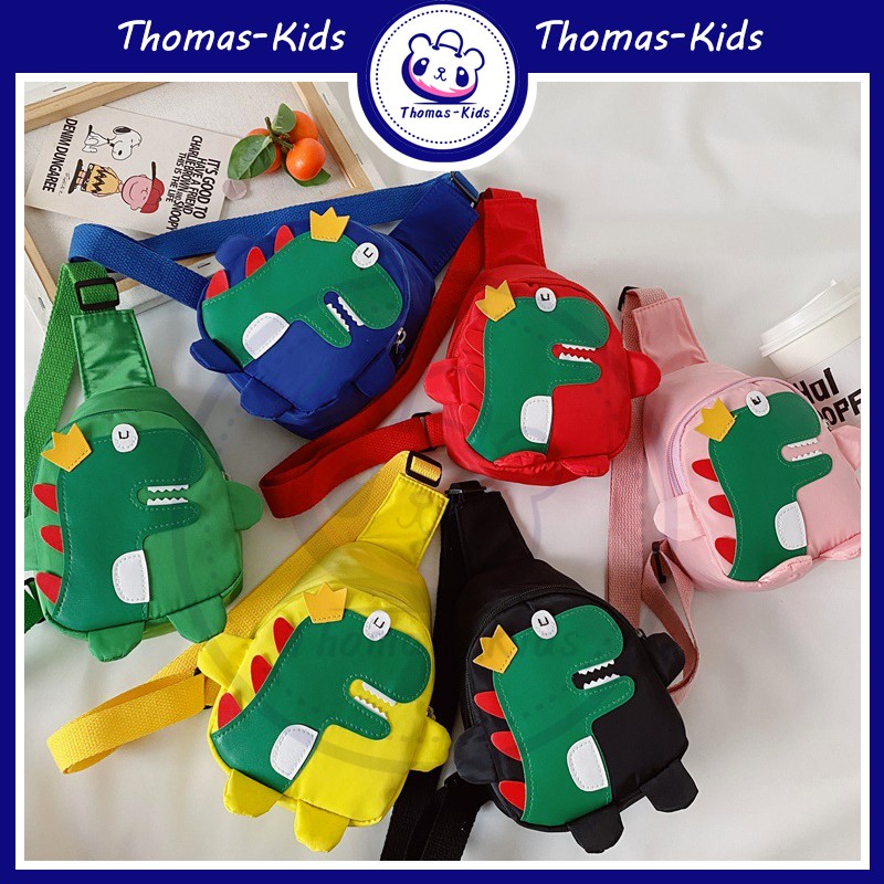 [THOMAS KIDS] Túi Trẻ Em Dung Tích Lớn Túi Mầm Non Thường Thời Trang Túi Đeo Chéo Hình Khủng Long Dễ Thương