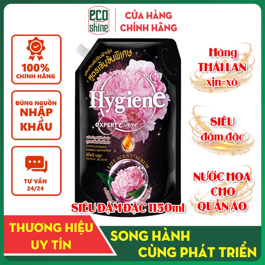 Nước xả vải Hygiene với công nghệ chiết xuất hương thơm "life scend" lưu giữ trọn vẹn hương thơm.