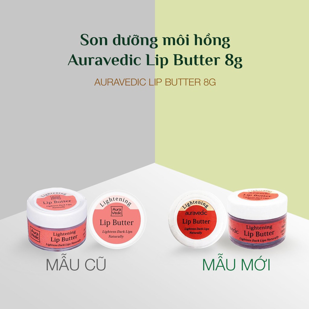 Son dưỡng môi hồng Lip butter 8g Aura Vedic Ấn Độ