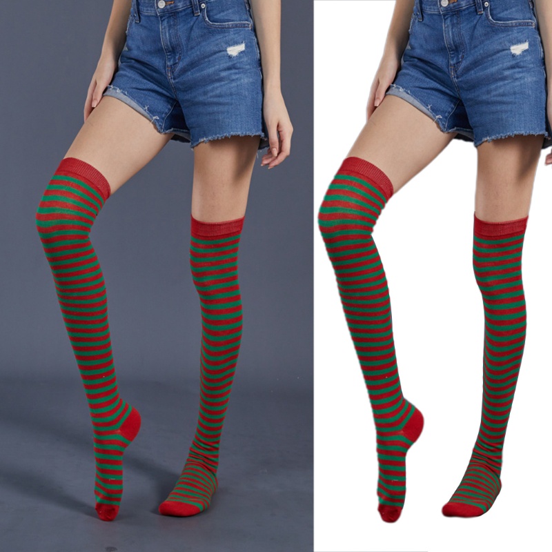 Tất Dài Qua Gối In Họa Tiết Giáng Sinh Dễ Thương Cho Nữ