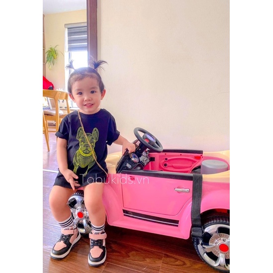 Áo Thun, Áo Phông Tay Lỡ Bé Trai Bé Gái Unisex Hình Chó Phong Cách Hàn Quốc Cotton Hàn Quốc Tobukids.vn