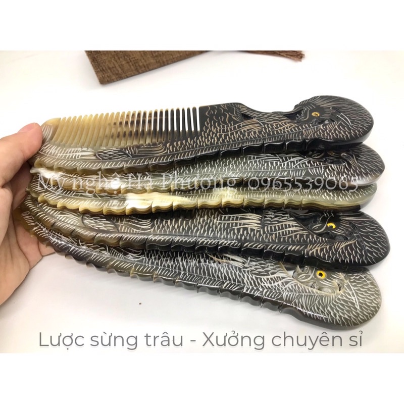 Lược sừng cao cấp dày đẹp , tách 2 mặt hình rồng có video thực tế