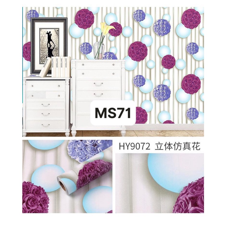 Giấy dán tường sẵn keo , decal trang trí phòng ngủ,dây, hoa,lá nổi