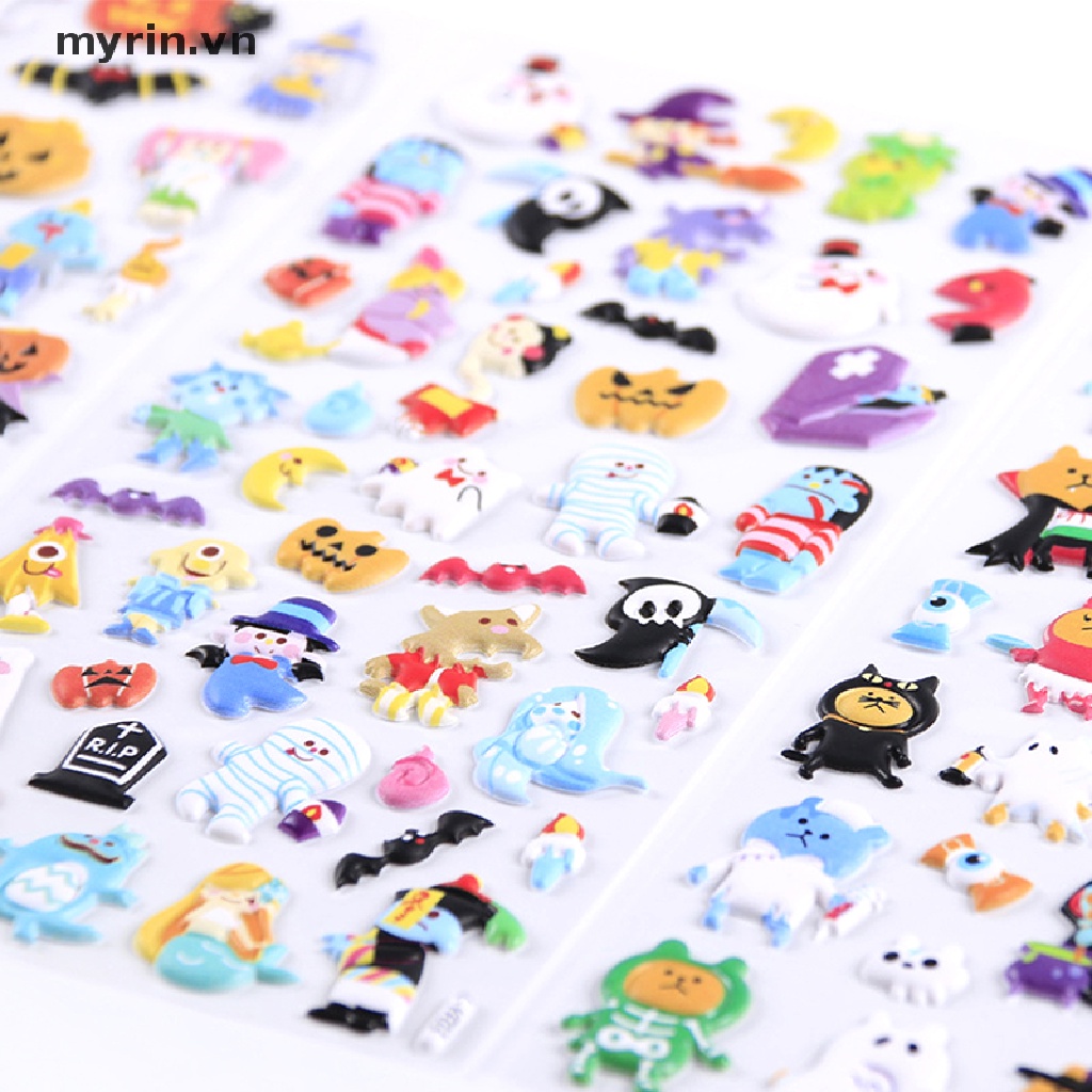 1 Miếng Dán PVC Hình Bí Ngô Halloween Dễ Thương Trang Trí Sổ Tay