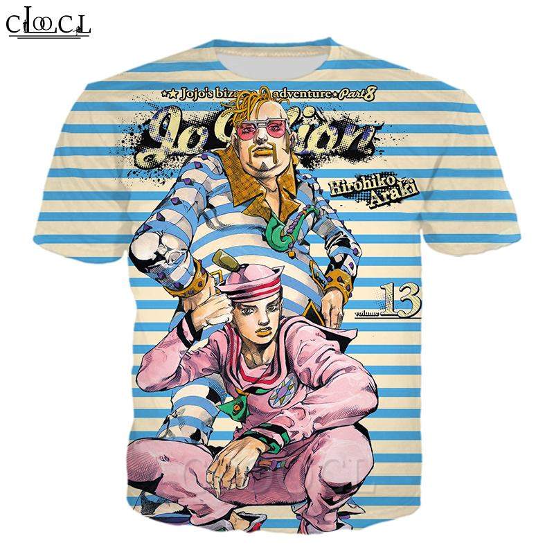 Áo Thun In Họa Tiết Hoạt Hình Jojo 's Bizarrre Adventure 3d Cá Tính Cho Nam