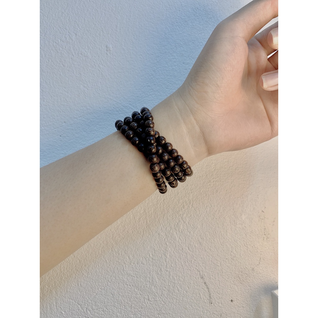 Vòng Tay Phong Thủy Chuỗi Tràng 108 Hạt, Vân Gỗ Tự Nhiên Siêu Đẹp,may Mắn-An Yên-Thịnh Vượng, Saiz