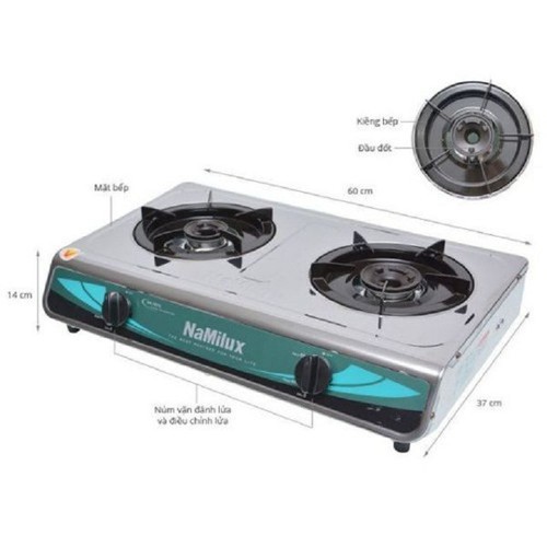 Bếp gas đôi Namilux NA-606ASM mặt bếp inox cao cấp