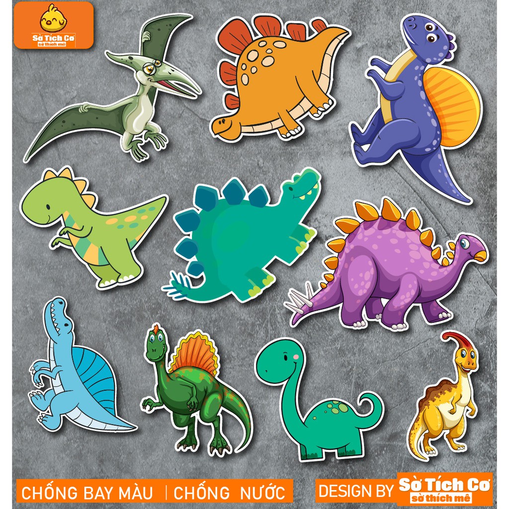 Khủng Long dán điện thoại, laptop, mũ bảo hiểm, guitar, vali MSP: A13