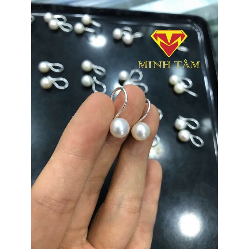 Bông tai bạc Ngọc Tr.ai nuôi tự nhiên✨Bông tai Trai nuôi tự nhiên bạc cao cấp