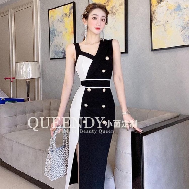 đầm phối màu lịch sự - sang chảnh