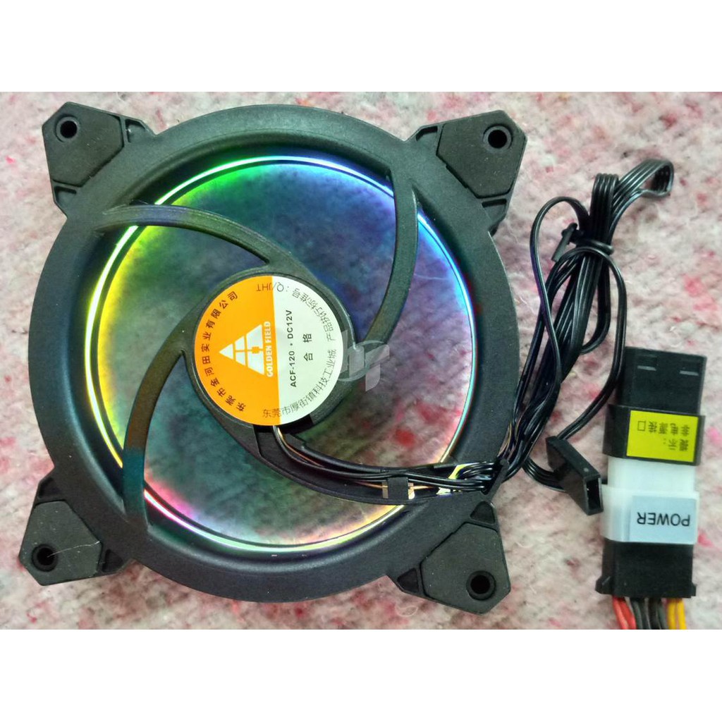 Quạt – Fan case Golden Field Ray 2 RGB Dazz – LED 1 mặt đủ mầu sắc – nguồn 4Pin ATA - điều khiển LED bằng jack cắm reset
