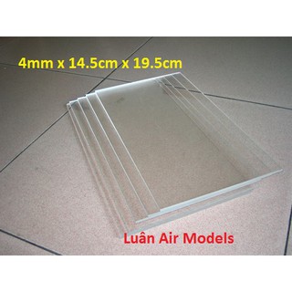 4mm 14.5x19.5cm Combo 5 tấm nhựa mica cứng trong suốt làm hồ cá, hộp kính, trang trí,cắt theo y/cầu(VA137x5)- Luân Air