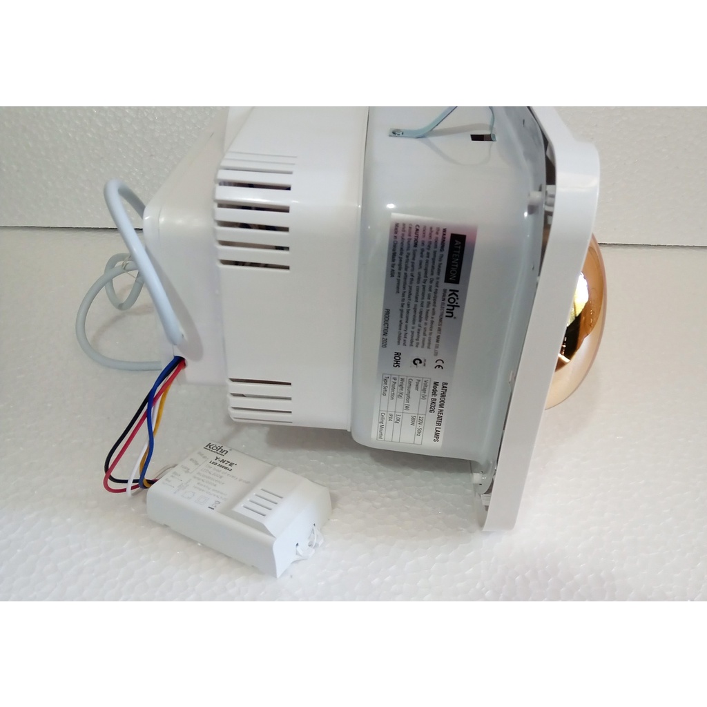 Đèn sưởi nhà tắm âm trần Kohn LUXURY 2 bóng BK03G và BK02G