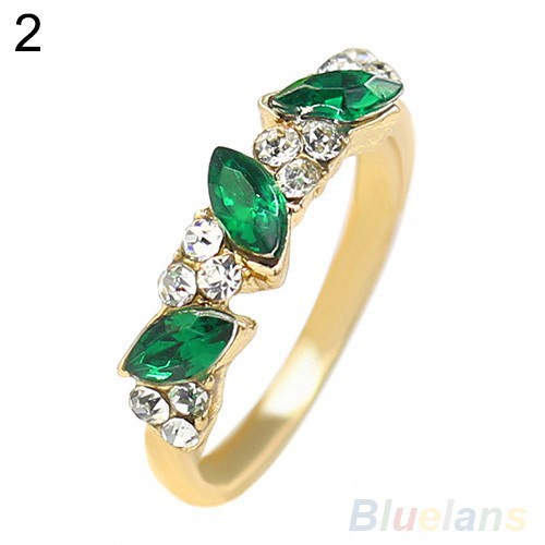 Nhẫn họa tiết hoa lá đính đá sang trọng cá tính dành cho nữ