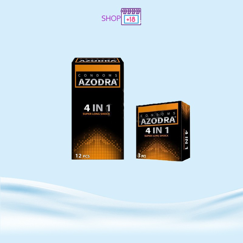 Bao Cao Su Azodra 4IN1 Siêu Mỏng Gân Gái Kéo Dài Quan Hệ Hộp 12 Bcs