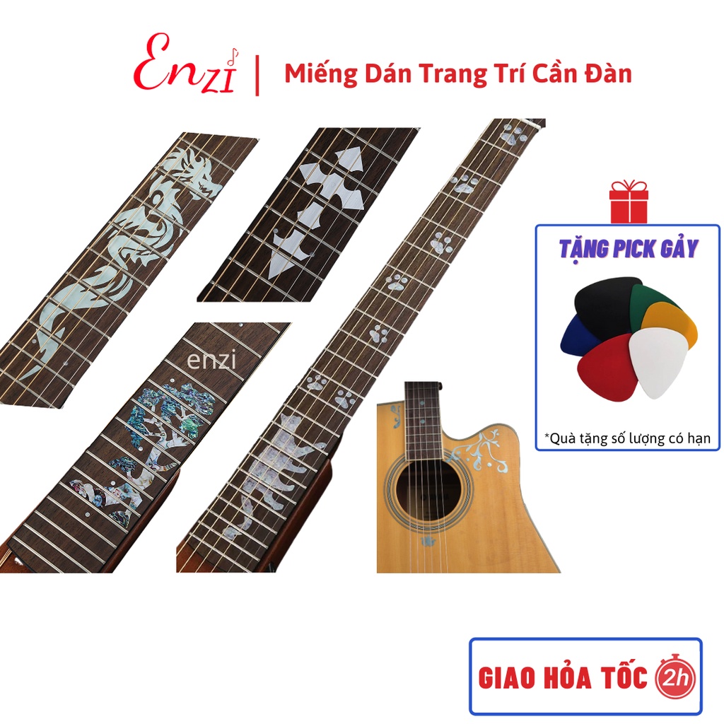 Sticker miếng dán trang trí khảm cần đàn guitar chất lượng Enzi