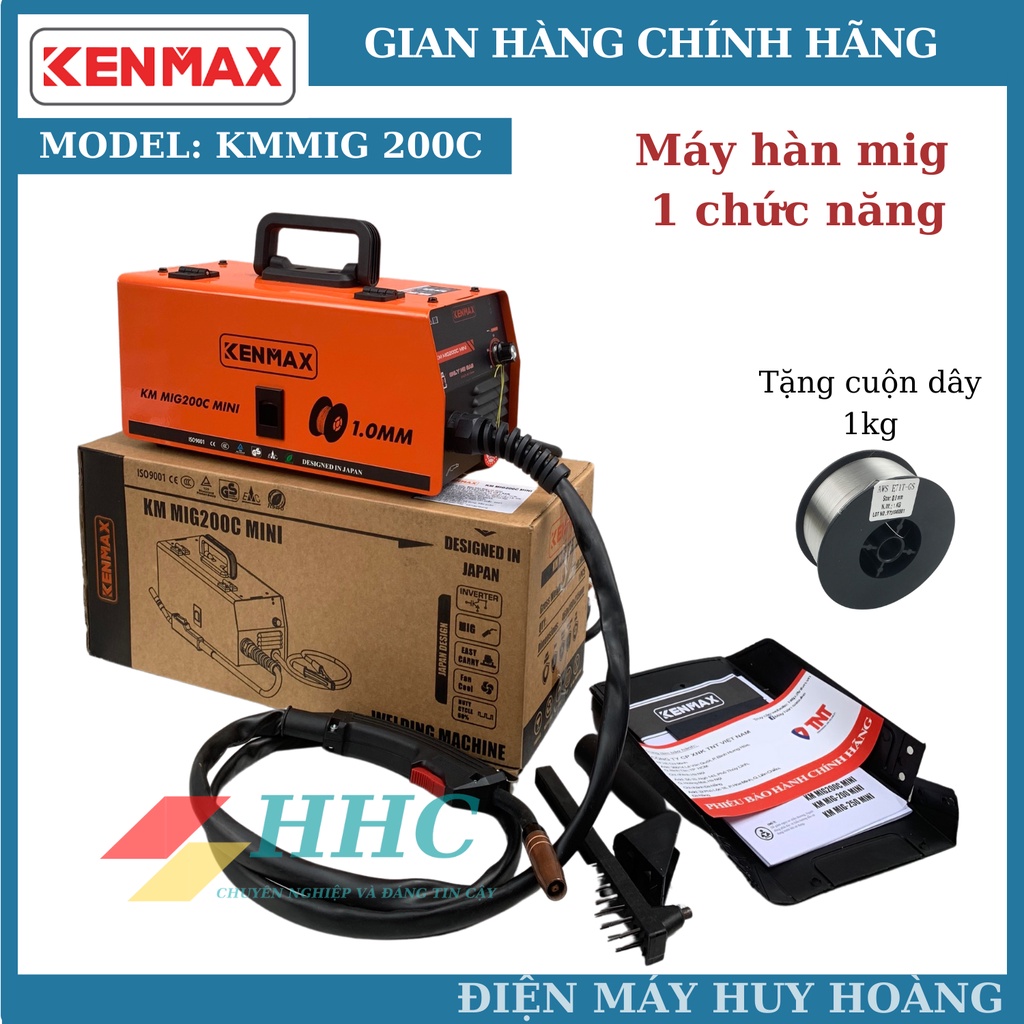 Máy hàn mig 1 chức năng Kenmax 200C - 200I hàn mic không khí và que  Tặng cuộn dây hàn mig không dùng khí