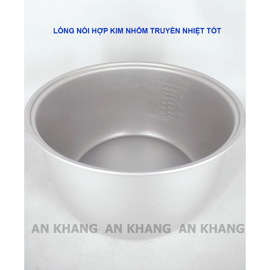 Nồi Cơm Điện Kim Cương Nắp Gài 1.8 Lít 1.8L - Hàng Chính Hãng