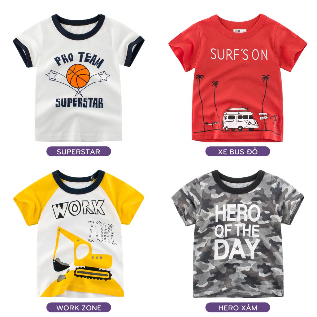 Áo bé trai 27KIDS in hình độc đáo cho bé chất cotton hàng xuất Âu Mỹ
