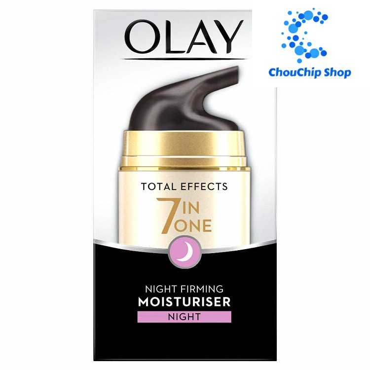 Kem dưỡng ẩm ban đêm Olay Total Effects 7-in-1 Anti Ageing Night Firming Moisturiser Niacinamide Vitamin C E 50ml, mới