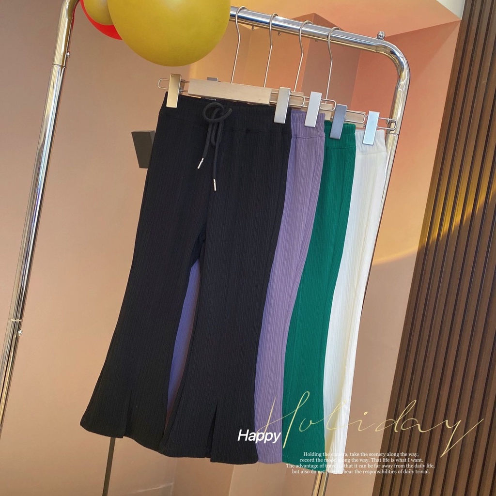 [Hàng Mới Về] Quần Ống Loe Dài Đến Mắt Cá Chân Bằng Lụa Lạnh Thoải Mái Dễ Phối Đồ Phong Cách Hàn Quốc Cho Bé Gái