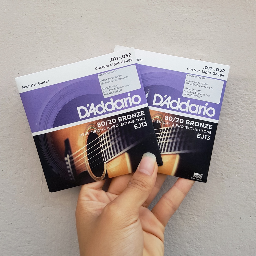 Dây đàn Guitar Acoustic D'addario EJ13 - Size 11