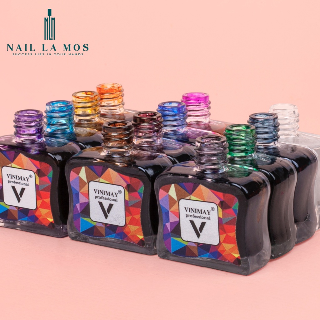 Set 12 lọ cồn loang Vinimay chính hãng - loang cồn trang trí móng tay nghệ thuật