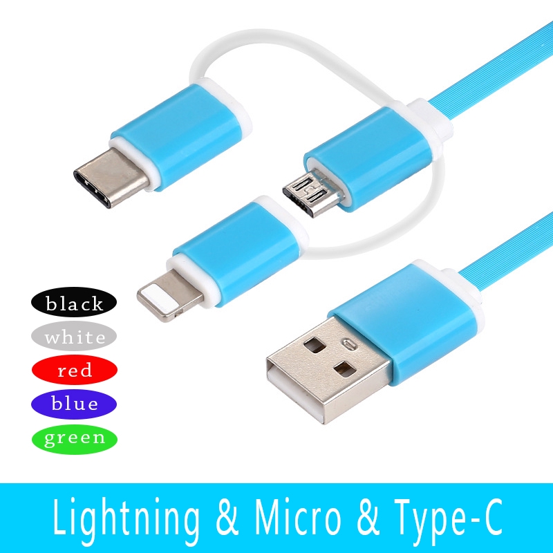 Dây cáp sạc nhanh 3 trong 1 cho iPhone Huawei Xiaomi ( Micro & lightning & Type-C )