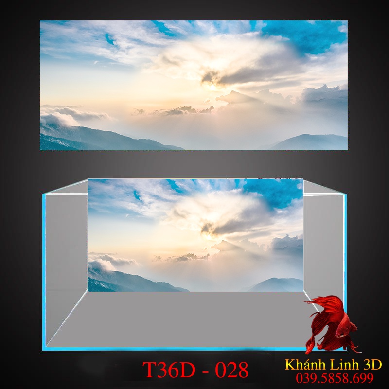 Tranh 3D dán bể cá, tặng kèm đồ dán siêu nét, đa dạng kích thước bể thuỷ sinh