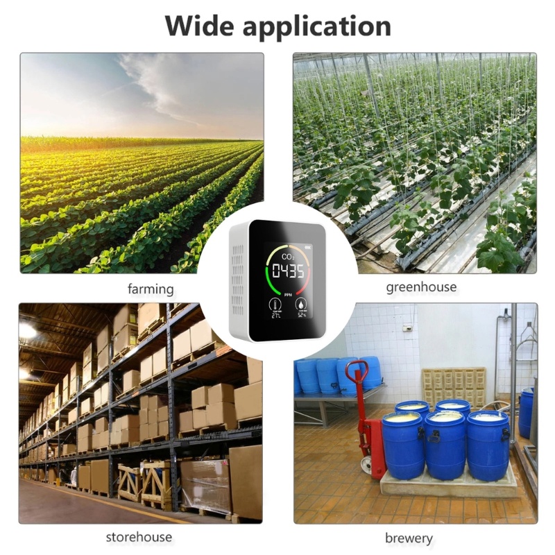 Thiết Bị Phát Hiện Chất Lượng Không Khí Carbon Dioxide 3 Trong 1 CO-2 PPM Đo Nhiệt Độ Và Độ Ẩm Trong Nhà