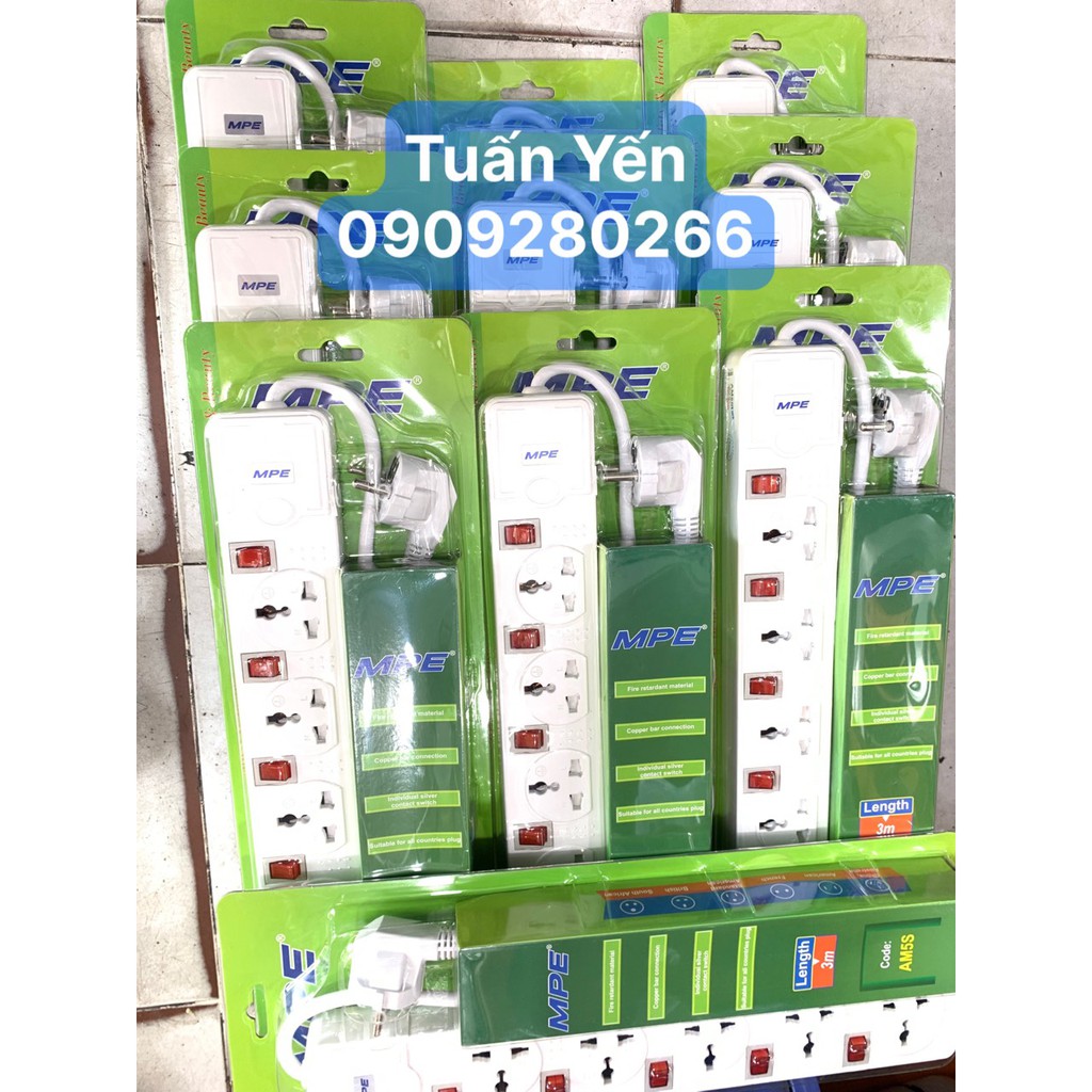 [COMBO 10 CÁI] Ổ cắm có dây MPE đa năng 5 lổ 5 công tắc chính hãng