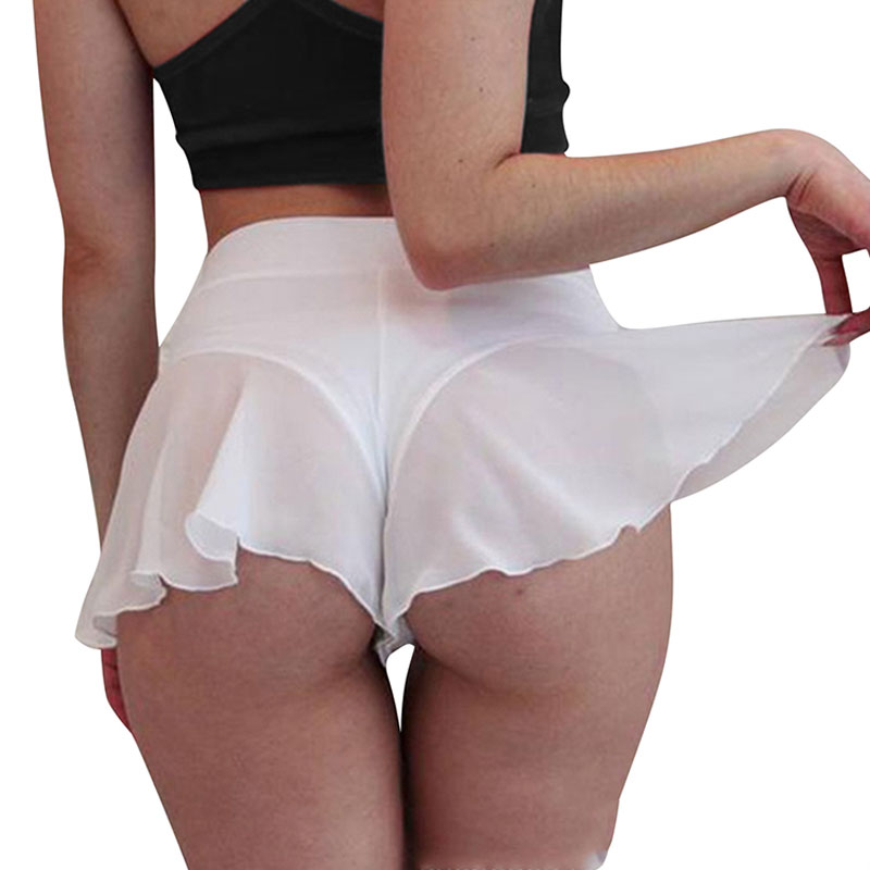 Quần váy short khiêu vũ ôm sát phối kiểu nhún bèo phong cách Âu Mỹ