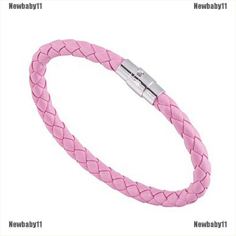 Thắt Lưng Bện Dây Da Thật Với Khóa Thép Từ Tính Cho Nam Nữ