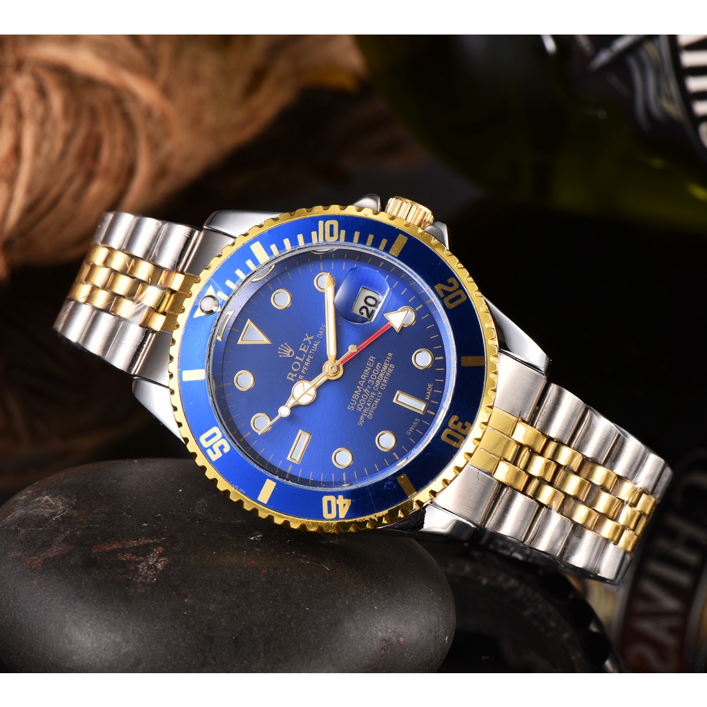 Đồng Hồ Thạch Anh Bốn Kim Có Lịch Chất Liệu Thép Kích Thước 40mm