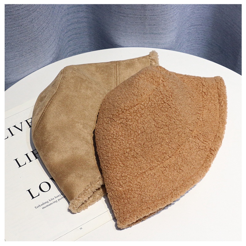 Mũ Bucket Lông Cừu Hai Mặt Thời Trang Thu Đông Dành Cho Nữ