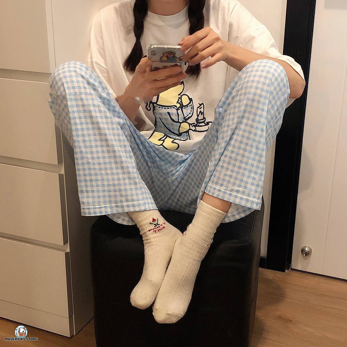 Bộ đồ ngủ ngắn tay họa tiết gấu Pooh dễ thương phong cách Hàn Quốc cho nữ | BigBuy360 - bigbuy360.vn