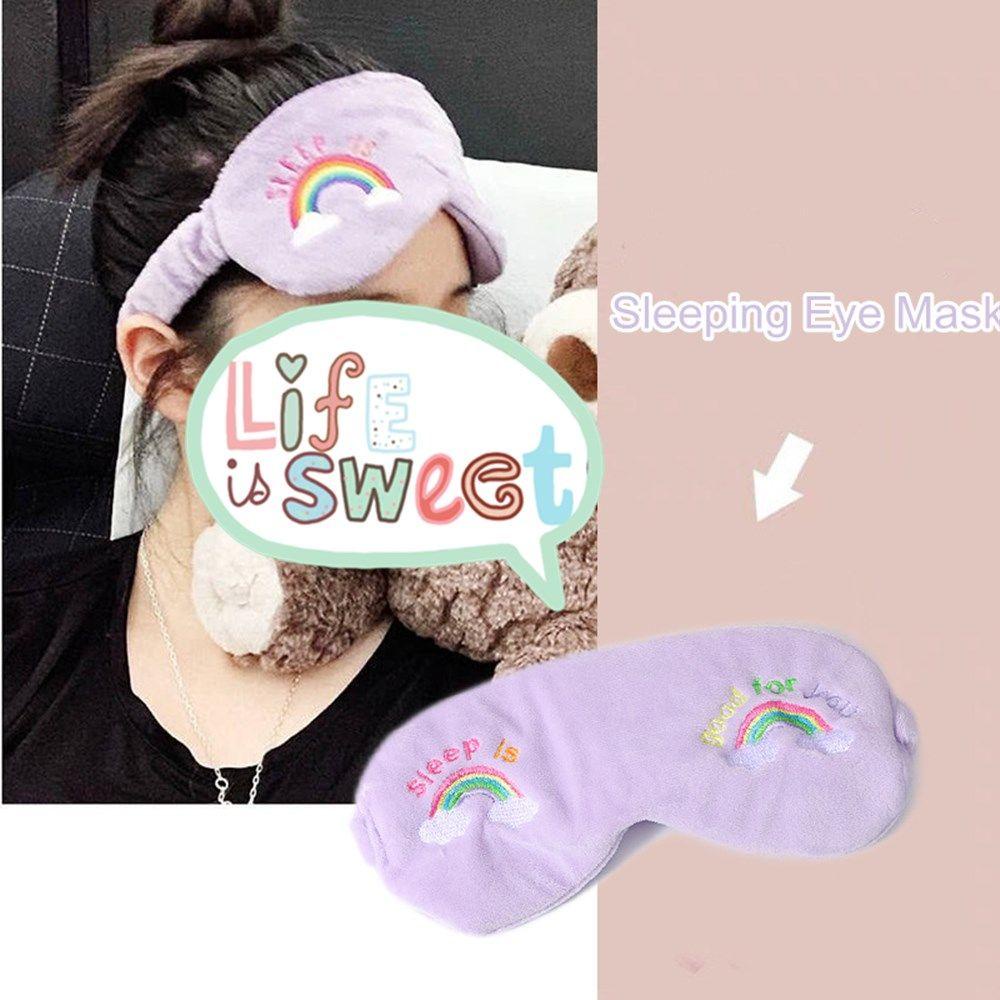 Miếng Che Mắt Ngủ Phủ Lông Dễ Thương Dùng Khi Đi Du Lịch