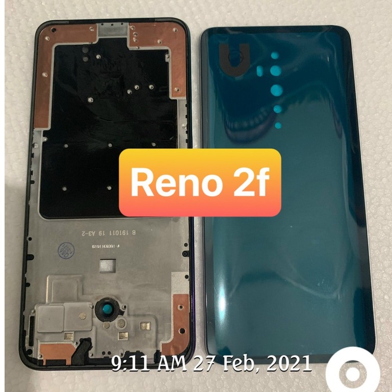 bộ xương vỏ oppo Reno 2f (zin) gồm kính lưng,sườn,phím