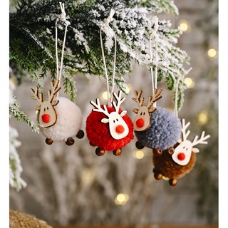 [HCM] Phụ kiện treo trang trí cây thông Noel hình chú tuần lộc bằng vải nỉ xinh xắn kích thước 4cmx6cm