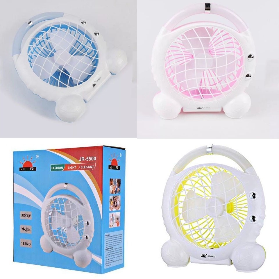 QUẠT BÀN CỰC MÁT JR-5500 CÓ ĐEN LED , 3 CHẾ ĐỘ MÁT , 2 CỔNG SẠC